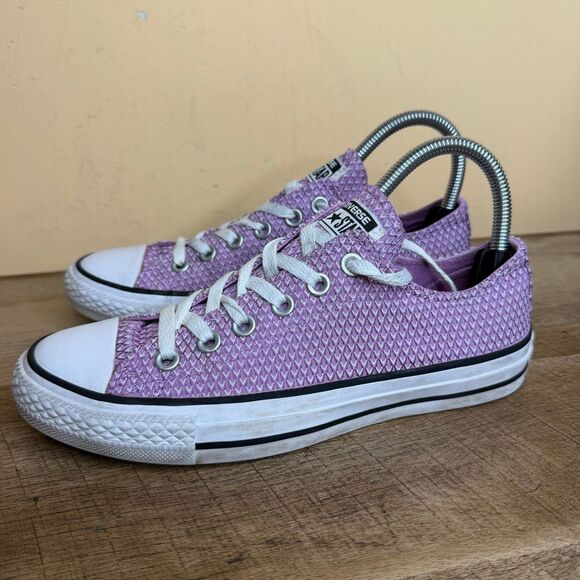 Converse Chuck Taylor All Star Low Top Sneaker Purple Snakeskin Print Women Sz 7 - Picture 2 of 7